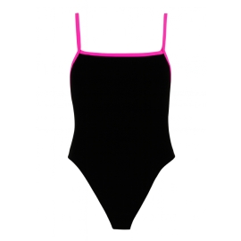 MISSION SWIM Strój jednoczęściowy LEA - black/fuchsia | Sklep Bebio