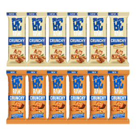 Zestaw Batonów BeRAW CRUNCHY : 6 x Peanuts & Caramel , 6x Almond & Salty Caramel