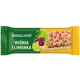 Baton zbożowy Bakalland Wiśnia i Limonka 38g 