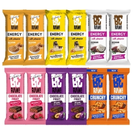 Zestaw batonów BeRAW! Chocolate Fruit, Pure, Energy 6 x 2 szt. MIX Smaków 