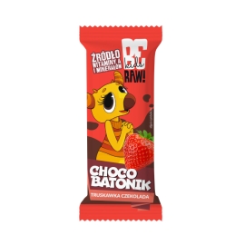 Baton owocowy w czekoladzie BeRAW! Kids Truskawka 25g