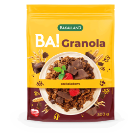 Granola pełnoziarnista czekoladowa z miodem  Bakalland BA! 300g