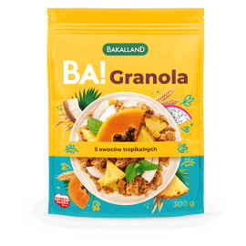 Granola pełnoziarnista 5 owoców tropikalnych Bakalland BA! 300g