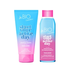 Zestaw START YOUR ACTIVE DAY peeling/maska do ciała i izotoniczny żel pod prysznic NAWILŻENIE BeBIO Cosmetics 