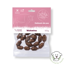 Kiełbaski z wołowiny dla psów 100g ZOYA | Sklep Bebio 