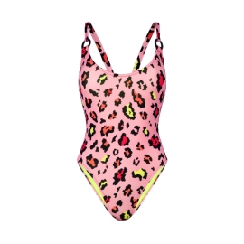 MISSION SWIM Strój jednoczęściowy BILLIE - pink leopard rozmiar S | Sklep Bebio
