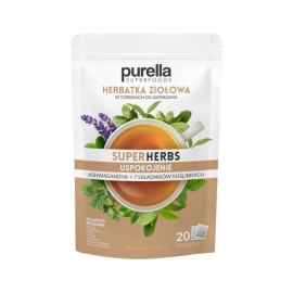 Herbatka Ziołowa Uspokojenie w torebkach Purella Superherbs 20 torebek