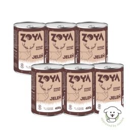 Zestaw mokrej karmy dla psa jeleń – puszka 400g x 6szt. ZOYA
