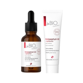 Zestaw 2 kosmetyków PRZECIWZMARSZCZKOWYCH Serum do twarzy + Krem pod oczy Ageless Beauty BeBio Cosmetics