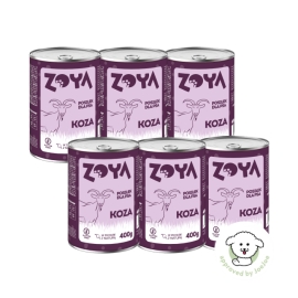 Zestaw mokrej karmy dla psa koza – puszka 400g x 6szt. ZOYA | Sklep Bebio 