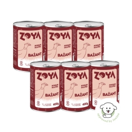 Zestaw mokrej karmy dla psa bażant – puszka 400g x 6szt. ZOYA 
