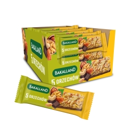 Zestaw batonów zbożowych Bakalland 5 orzechów 40g x 25 szt. 