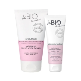 Naturalny Krem do twarzy nawilżający dzień/noc 75 ml +  GRATIS Naturalny żel do mycia twarzy nawilżający 150 ml Bebio Cosmetics