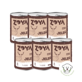 Zestaw mokrej karmy dla psa jeleń puszka – 800g x 6 szt. ZOYA | Sklep BeBio