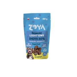 Smaczki dla psa Light’owe – indyk 80g ZOYA | Sklep Bebio 