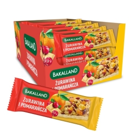 Zestaw batonów zbożowych Bakalland żurawina i pomarańcza 25 x 40g