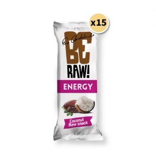 BeRAW Energy Bar - surowe kakao & kokos | wegański | 40g x 15 sztuk