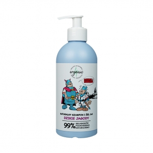 4organic Naturalny szampon i żel do mycia dla dzieci 2w1 Kajko i Kokosz Dzikie jagody 350ml