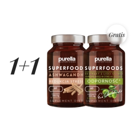 Ashwagandha Redukcja stresu Suplement diety 60 kaps. + GRATIS Ekstrakt z liści oliwki europejskiej Suplement diety  60 kaps. | Sklep Bebio