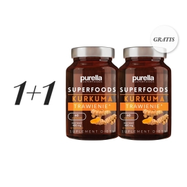 1+1 GRATIS Suplement diety Kurkuma Purella Superfoods 60 kaps. 30 g | Sklep Bebio 