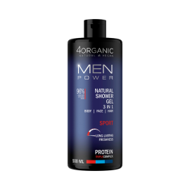 Naturalny żel pod prysznic 3 w 1 MEN POWER Sport 500ml | Sklep Bebio