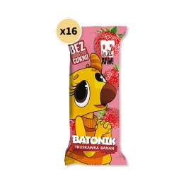 BeRAW Kids Baton Pyszotka Truskawka Banan| 25g x 16
