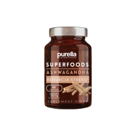 Suplement diety Ashwagandha Purella Superfoods 60 kaps. Redukcja Stresu, 60 kapsułek, 30 g, superfood Ewa Chodakowska