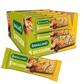 Zestaw batonów Bakalland 5 orzechów 40g x 25 | Sklep Bebio