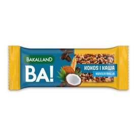 Baton zbożowy Bakalland BA! Kokos kawa 35g kokos i kawa, koncentracja wegetariański Ewa Chodakowska
