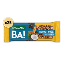 Zestaw Bakalland Ba!lans Baton Koncentracja Kokos Kawa | 25x 35g
