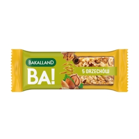 Baton zbożowy Bakalland BA! 5 orzechów 40g, wegetariański, bez konserwantów Ewa Chodakowska