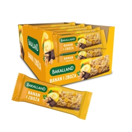 Zestaw batonów zbożowych Bakalland banan 25 x 40g| Sklep Bebio 