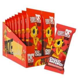 Zestaw batonów owocowych w czokoladzie BeRAW! Kids truskawka 25g x 16szt. 