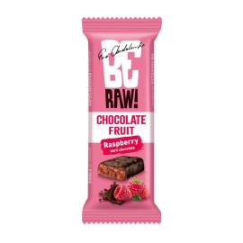 Baton owocowy BeRAW! Chocolate Fruit Raspberry malinowy w czekoladzie 40 g | Sklep Bebio