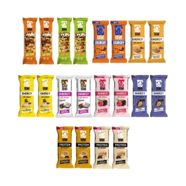 Zestaw batonów BeRAW! Energy, Protein, Crunchy, Nuts&Honey MIX 10 smaków 10x2 szt.  | Sklep Bebio