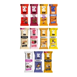 Zestaw batonów BeRAW! Protein, Energy, Crunchy, Crispy Fruit MIX smaków | Sklep Bebio