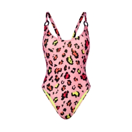 Mission Swim Jednoczęściowy Strój kąpielowy BILLIE Pink leopard