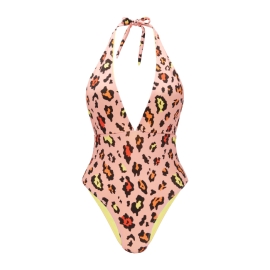 Mission Swim Jednoczęściowy Strój kąpielowy VERA Pink leopard