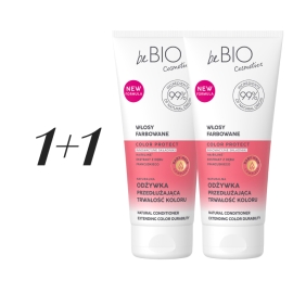 1+1 GRATIS beBIO Cosmetics Naturalna odżywka do włosów farbowanych 200 ml | Sklep Bebio