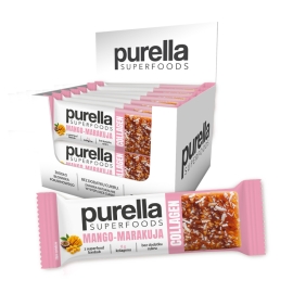 Zestaw Purella baton SuperFoods Mango-Marakuja Collagen 40g x15| Sklep Bebio