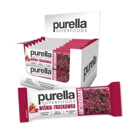 Zestaw Purella baton SuperFoods Wiśnia-Truskawka Antioxidant 40g x15| Sklep Bebio