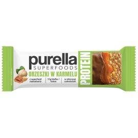 Purella Superfoods Protein bar baton proteinowy orzeszki w karmelu 45g|BeBio