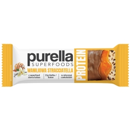Purella Superfoods Protein bar baton proteinowy waniliowa straciatella 45g - nowość