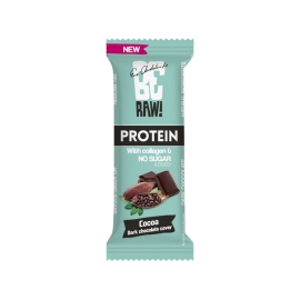 Baton proteinowy BeRAW! Protein Cocoa 40g, 26% białka, surowe kakao, gorzka czekolada, bez konserwantów | BeBio