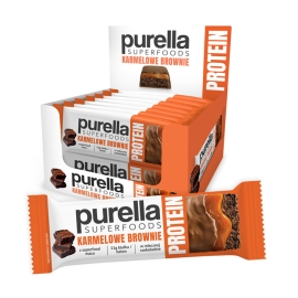 Zestaw Purella Superfoods Protein bar baton proteinowy karmelowe brownie 45g x15| Sklep Bebio