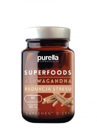 Purella Superfoods – Redukcja Stresu, Ashwagandha, Suplement Diety XXL 60 kaps.