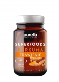 Purella Superfoods - Trawienie, Kurkuma, Suplement Diety XXL 60 kaps.